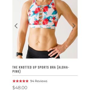 Born Primitive Knotted Up sports bra aloha pink S